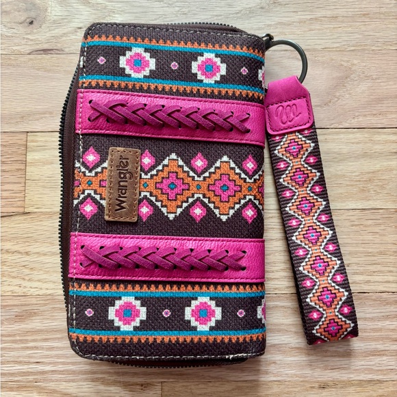 Wrangler Handbags - Wrangler Vibrant Pink and Brown Wallet
